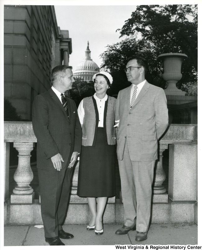 Congressman Arch A. Moore, Jr. with Mr. and Mrs. Donald H. Smith, two Glen Dale residents, who were in the nation's capital to attend the annual meeting of the President's Committee on Employment of the Physically Handicapped.