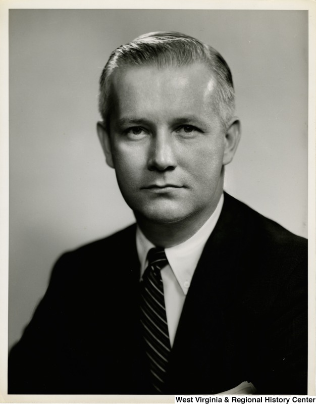 A black and white head shot of Congressman Arch A. Moore, Jr.
