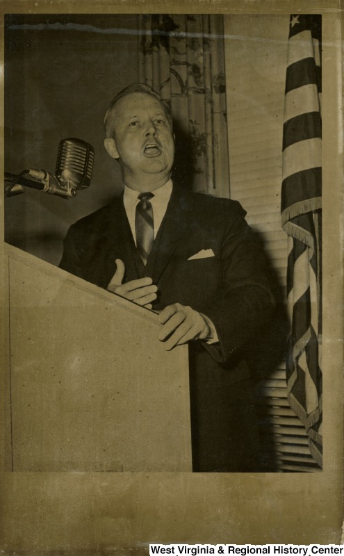 Congressman Arch A. Moore, Jr. giving a speech at the House Office Building.