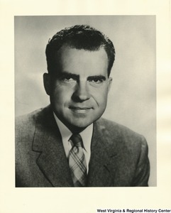 Head shot of Richard Nixon.