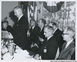 Congressman Arch A. Moore, Jr. speaking at the American Legion Banquet and dance at the Pleasant Valley Country Club in Weirton, W.Va.