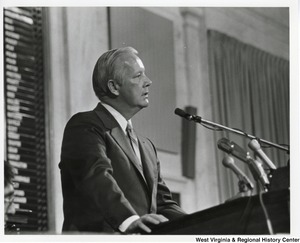 Governor Arch Moore speaking at his State of State address.