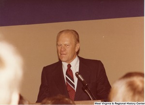 Gerald Ford speaking during Arch Moores campaign for governor.